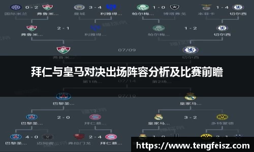 拜仁与皇马对决出场阵容分析及比赛前瞻
